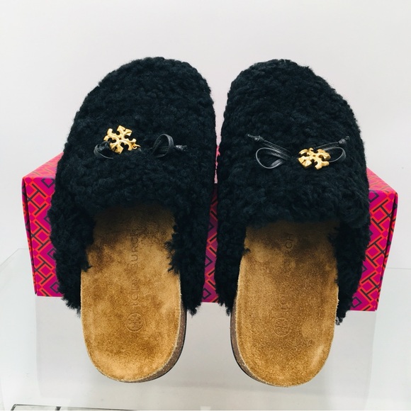 Tory Burch Charm Mammouth Mule Shearling / Nappa Leather Women’s Size 6.5 M